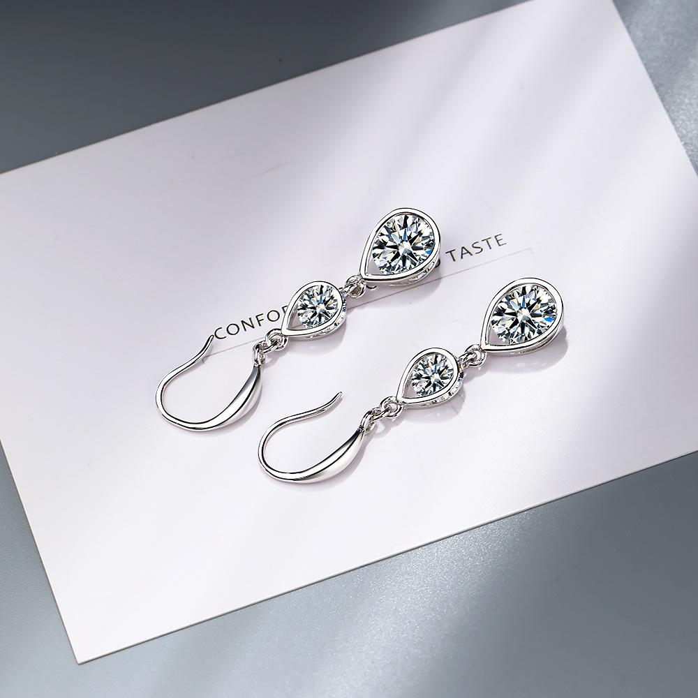 New 925 Sterling Silver Earrings 5A Zircon Water Drop for Women Luxury Wedding Engagement Jewelry Drop Earrings Party Gifts