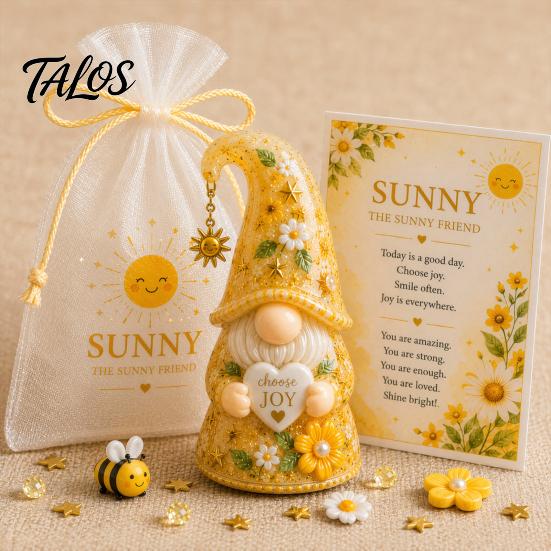 Encouragement Gift for Her Emotional Support Gnome Figure, Ornament with Card And Symbolic Elf Figurine Gauze Bag, Positive Energy Women Decor
