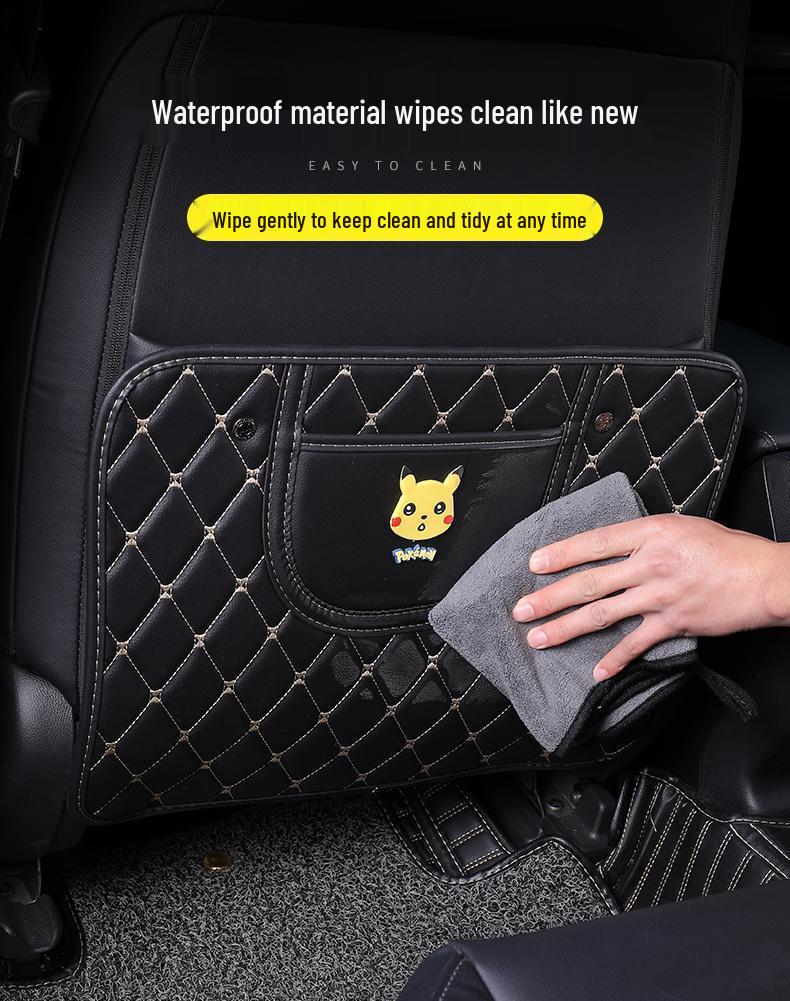 Children's Car Seat Back Protector: Creative Cartoon Kick & Scuff Guard