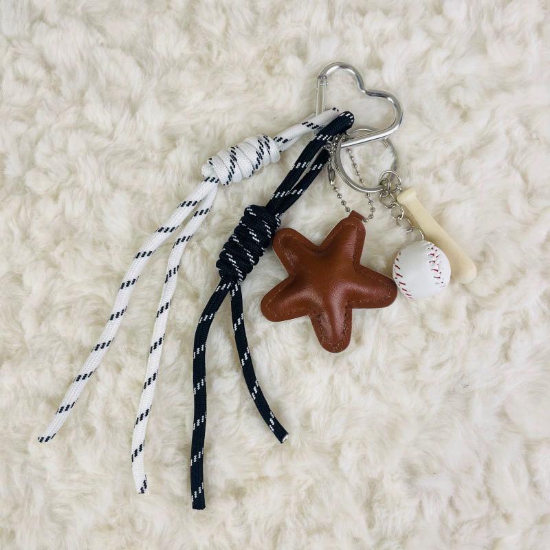 

Yogodlns Star Faux Leather Mini Backpack Hanging Handbag Pendant Bag Pendant Bags Accessories baseball разноцветный