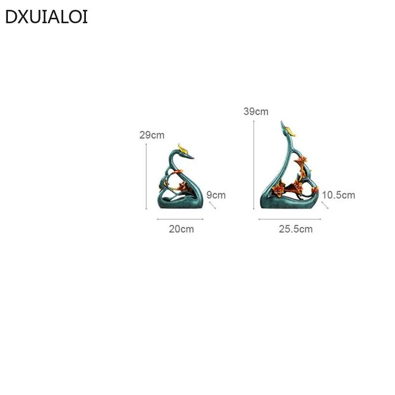 Home decoration accessories Resin crafts Couple Swan Desktop Decoration Wedding gift  Resin animal ornaments