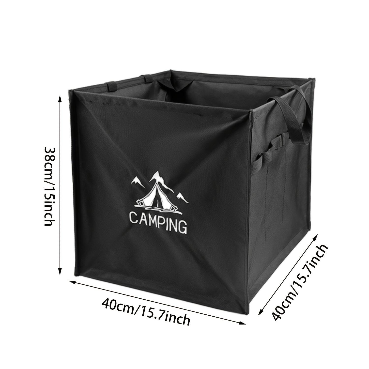Foldable Outdoor Trash Can Portable Storage Basket Large Capacity Collapsible Garbage Camping Travel Picnic Outdoor Waste Holder чёрный