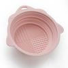Foldable Makeup Brush Cleaner Bowl Portable Silicone Cosmetic Brushes Powder Puffs Makeup Sponges Cleaning Tool