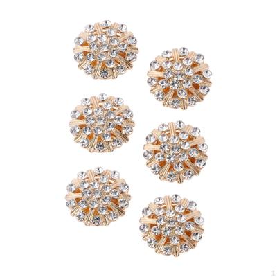 6 Pieces Cufflink Decorative Rhinestone Button Covers for Business Engagement