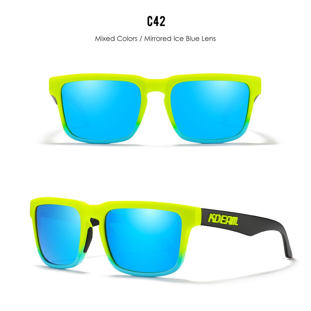 KDEAM Brand Men Square Polarized Sunglasses Colorful Design Cool Fashion Women Shades Summer Sun Glasses Mirrored Coating Lens