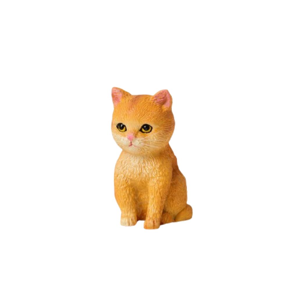 Cartoon Style Cat Statues Figurines Tiger Spot Cat Decoration  Dollhouse Model