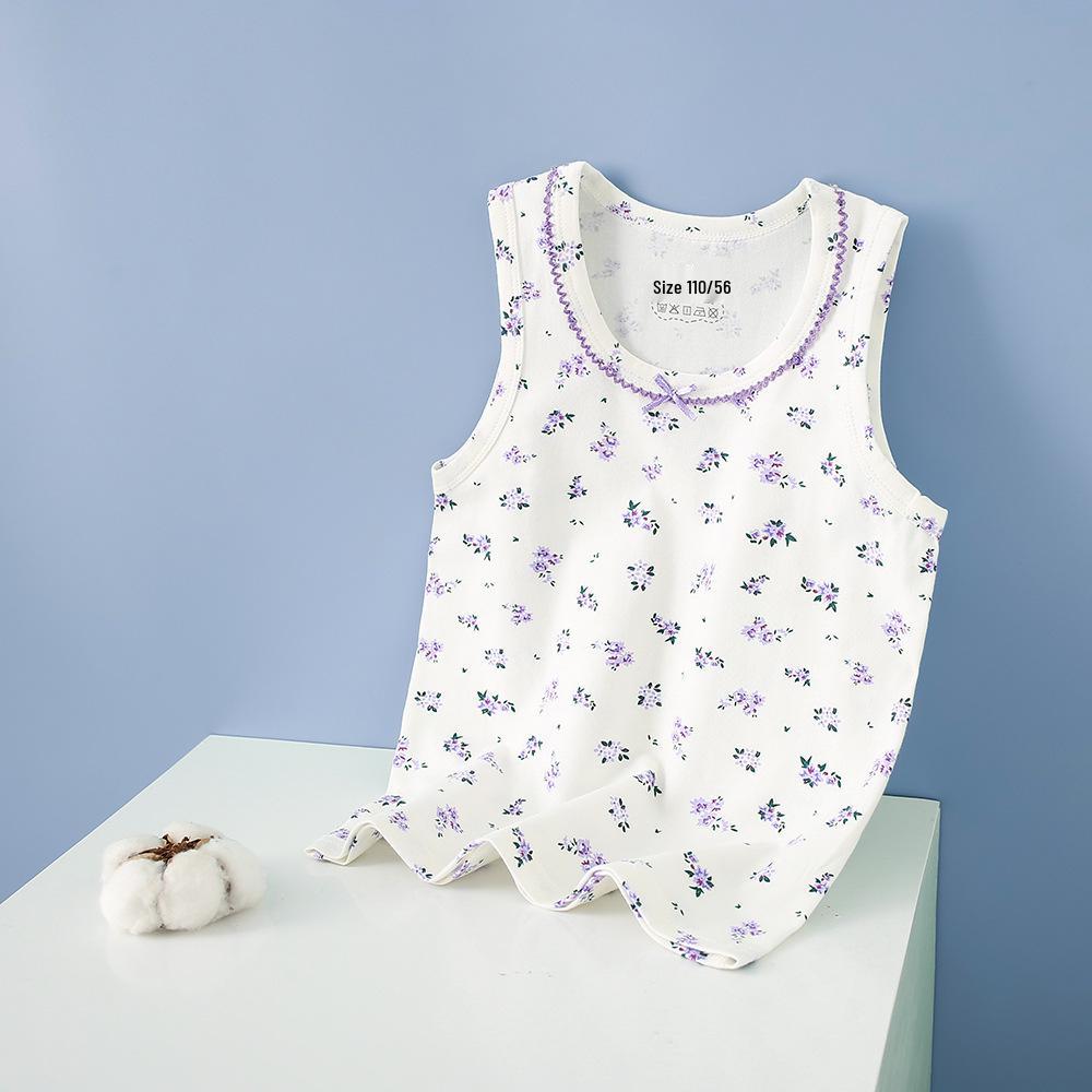 Summer Kids' Cotton Spaghetti Strap Vest - Colorful Base Layer for Boys and Girls