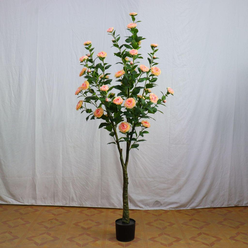Artificial Camellia Rose Tree for Home Decoration
