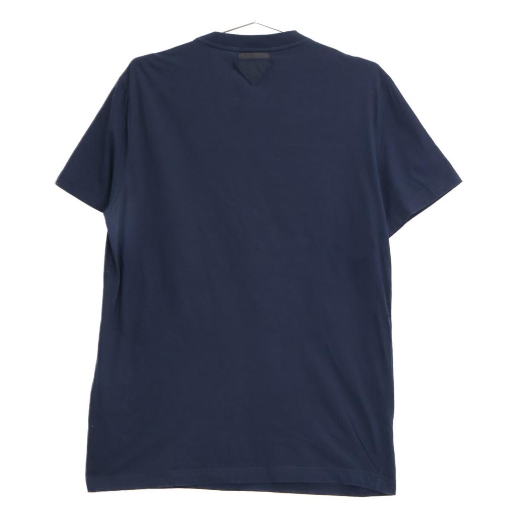 PRADA UMJ492 Navy Triangle Logo Crew Neck T-Shirt tops M NavyUsed