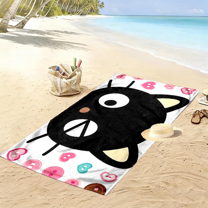 Chococat Print Beach Towel, Large Soft Quick Dry Towel for Beach Camping Swimming