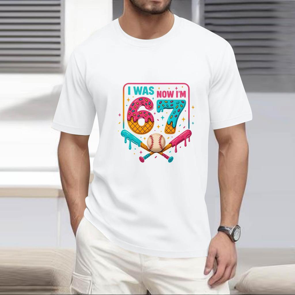 Men's Popular T-shirt Printed Round Neck Short Sleeve T-shirt