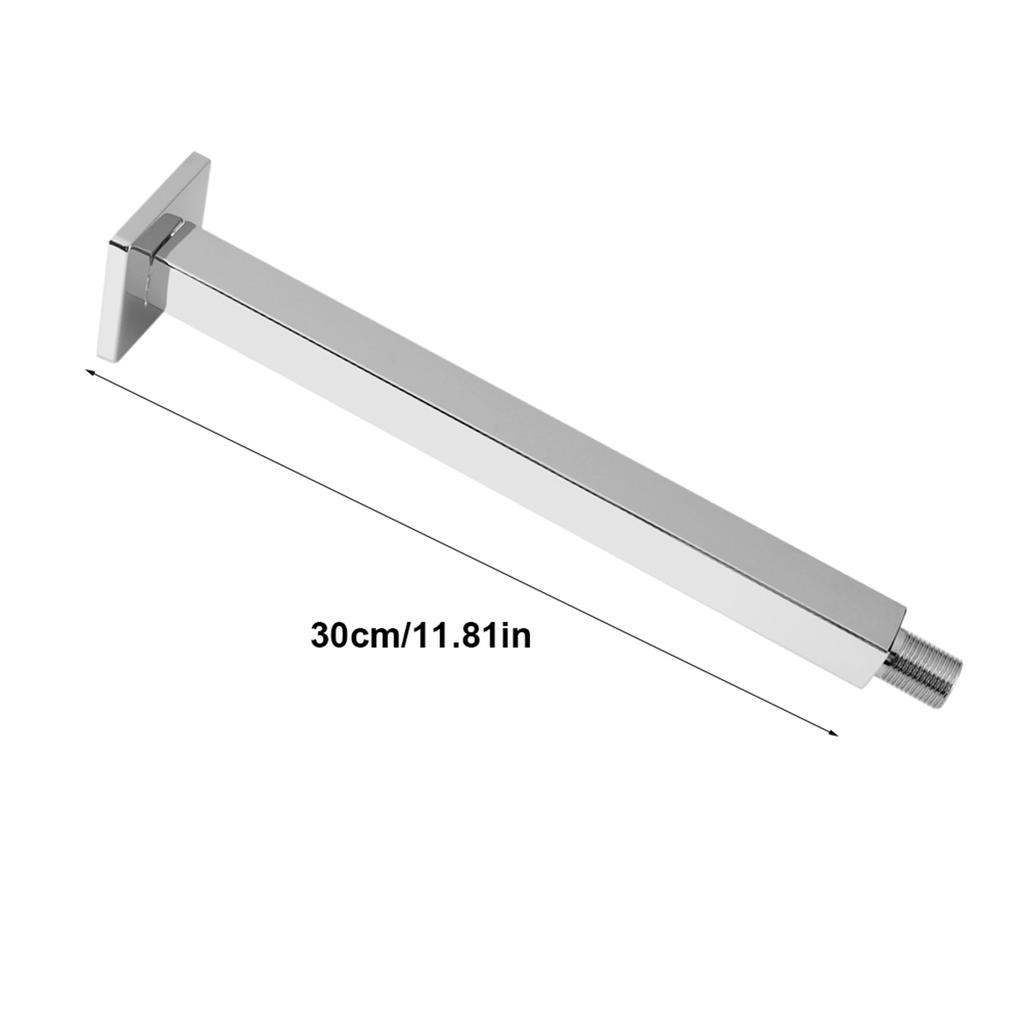 30cm Chrome Square Ceiling Shower Extension Arm Wall Mounted for Bathroom Showering Head