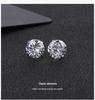 Sun-Inspired Zircon Cartilage Stud Earrings - Stainless Steel Four-Prong Set with Disc Design
