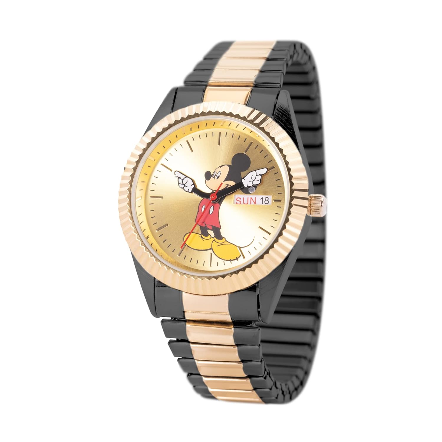 Disney Mickey Mouse Adult Classic Metal Bracelet Analog Quartz Wristwatch Two-Tone