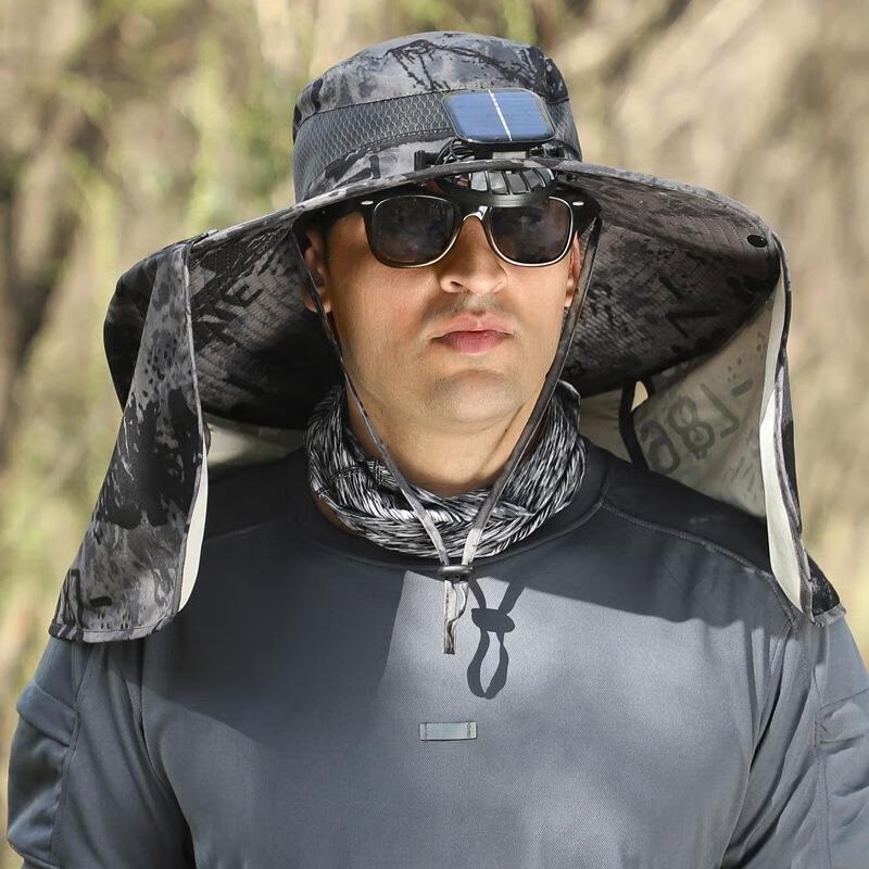 Солнечная шляпа-вентилятор HANDUNYOU с шейным шарфом