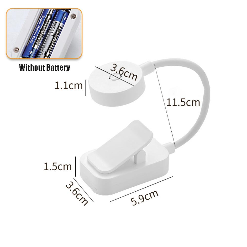 3 Colors Adjustable Reading Light Eye Protection Battery-Powered/USB Charging Book Light Portable Mini Book Night Light Travel