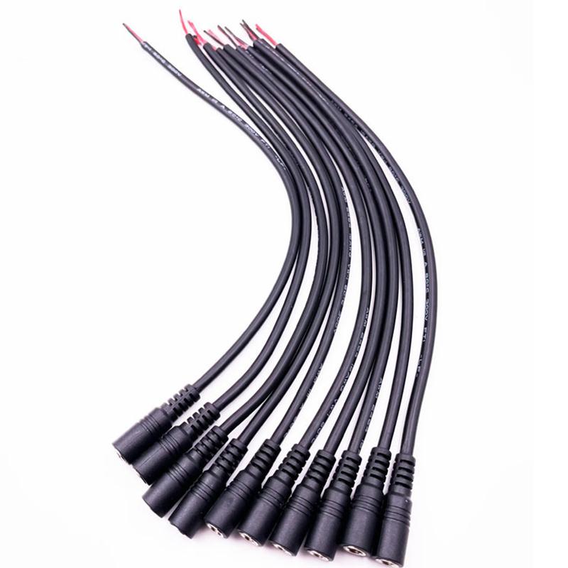 10Pcs 5.5X2.1 Plug Dc Male Or Female Cable Wire Connector For 3528 5050 Led