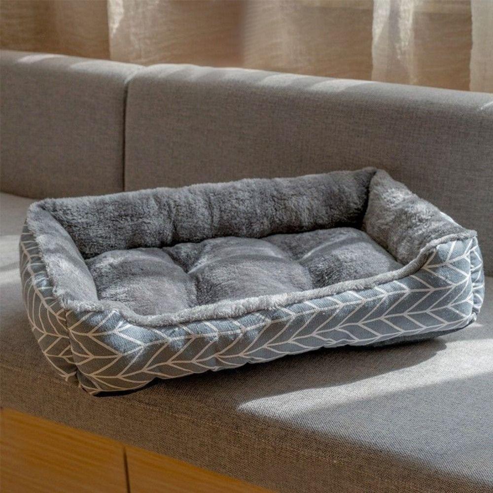 

Удобная Теплая Зимняя Кровать для Собаки Универсальное Дышащее Гнездо для Питомца Мягкая Кровать для Питомца 45x30cm серый