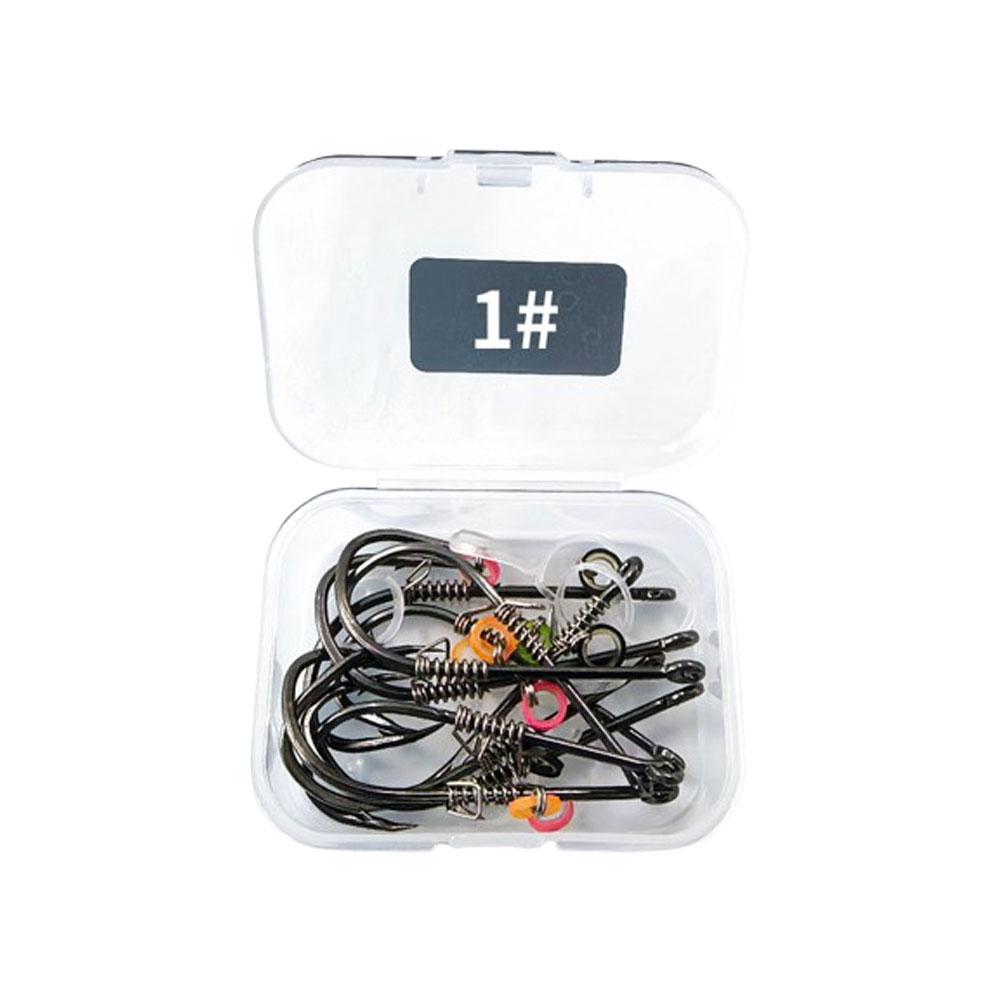 

10 шт. Крючки для ловли живой креветки, зазубренный крючок для групера с пружиной, фиксированный, для морского окуня, из углеродистой стали, острые, размеры 4#-5/0#