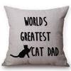 Christmas Decoration Cushion Cover Painting Cats Cute Throw Pillow Case Cotton Linen Home Decor Children'S Room New Year Gift