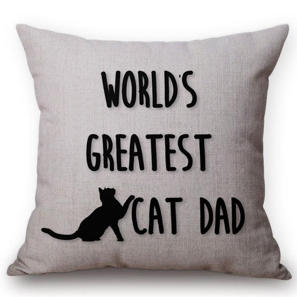 Christmas Decoration Cushion Cover Painting Cats Cute Throw Pillow Case Cotton Linen Home Decor Children'S Room New Year Gift