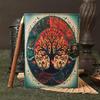 Handmade Tree of Life Leather Journal: Embossed Grimoire, Spell Book