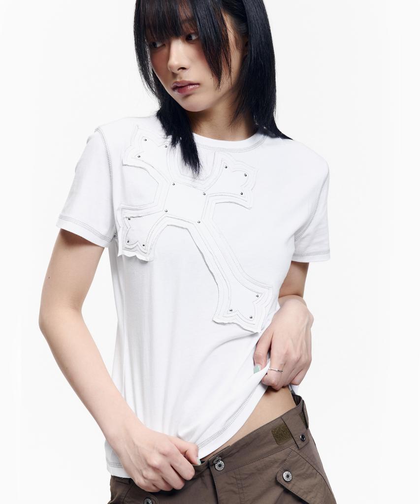AAKAM Big Patch Cros2 Half Top (White)