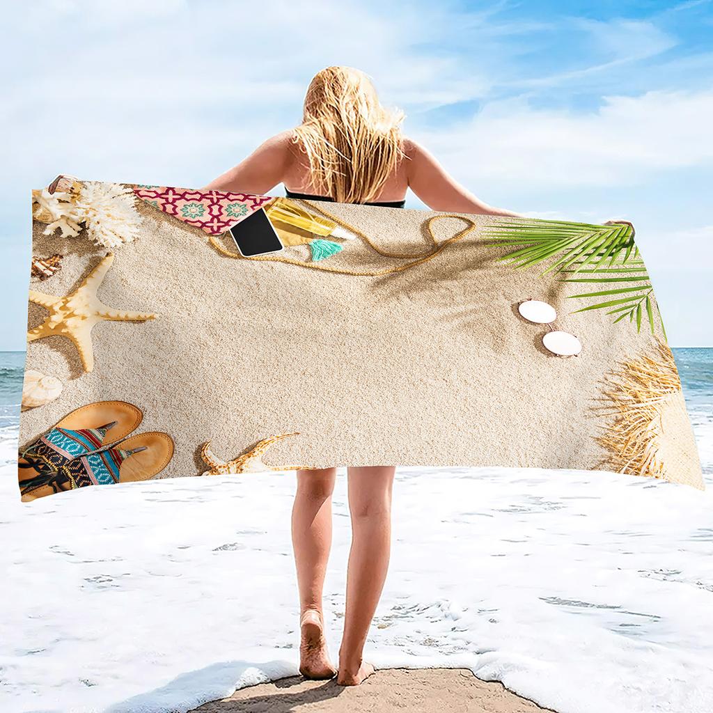 Beautiful Art Pattern Series Seaside Vacation Beach Towel Swimming Bath Towel Sports Towel
