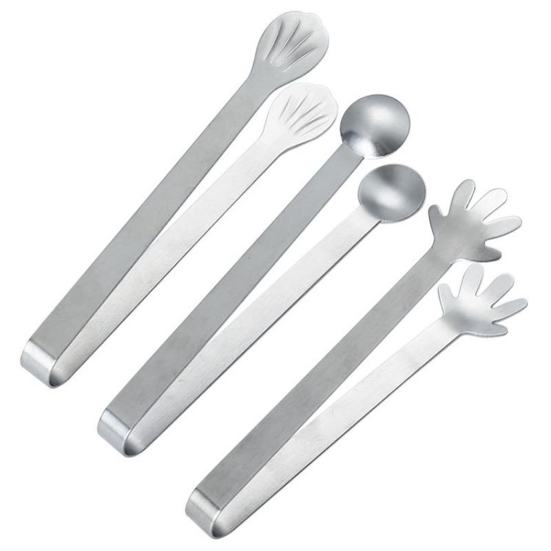 5PCS Stainless Steel Mini Creative Food Clip Small Palm Snack Cake Dim Sum Antiskid Food Kitchen Candy Snack Clip
