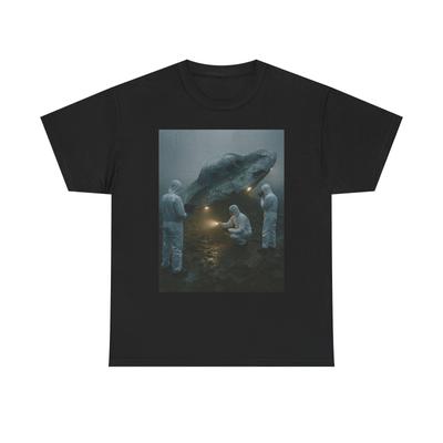 Alien Space Crash Graphic T Shirt Mens Womens Tees Top MIB Unisex Heavy Cotton Tee