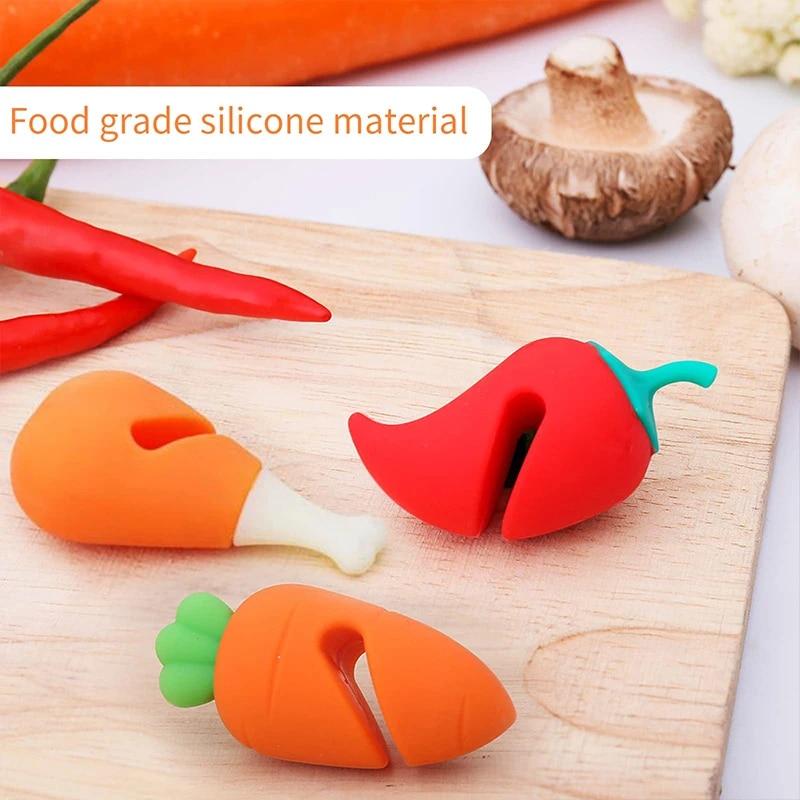 1PC Creative Cute Little Pepper Carrot Chicken Leg Modeling Pot Lid Raising Silicone Anti-Spill Kitchen Practical Fun Gadget