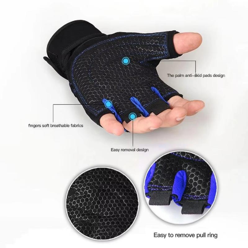 Gym Gloves For Men Women Fitness Weight Lifting Wristband Gloves Body Building Training Sports Exercise Cycling Glove Shockproof