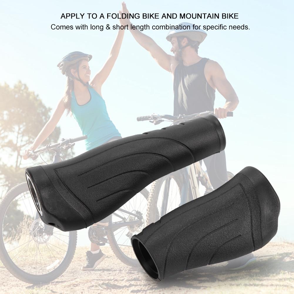 Plastic Short Long Mountain Folding Bike Handlebar Bar Grips (1 x long+1 x short)