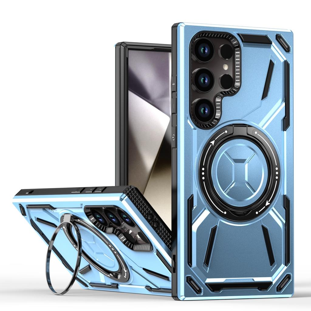 Applicable To Samsung S26Ultra Second-generation Gold Armor Mobile Phone Case S25FE Ring Magnetic Suction S24 Anti-drop Protective Case