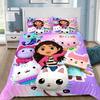 3D Cartoon Mädchen Gabby's Puppenhaus Bettwäsche-Set Heimstil Bettwäsche-Set 2/3-teiliges Set Einzelbett Doppelbett Große Größe Schlafzimmer Dekor