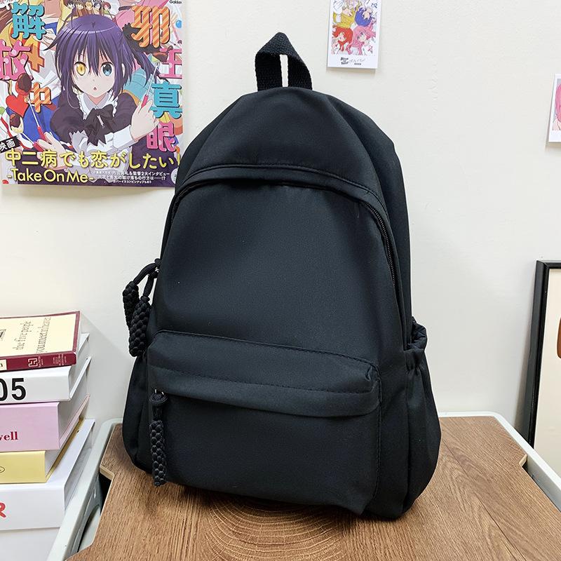 TS JYL laptop bag,Women Student Backpack Korean Style Solid Color Simple Junior High Bag