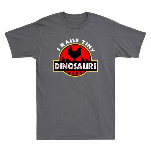 I Raise Tiny Dinosaurs Tee Funny Chicken Lover Farmer Gift Vintage Men s T-Shirt XXXL