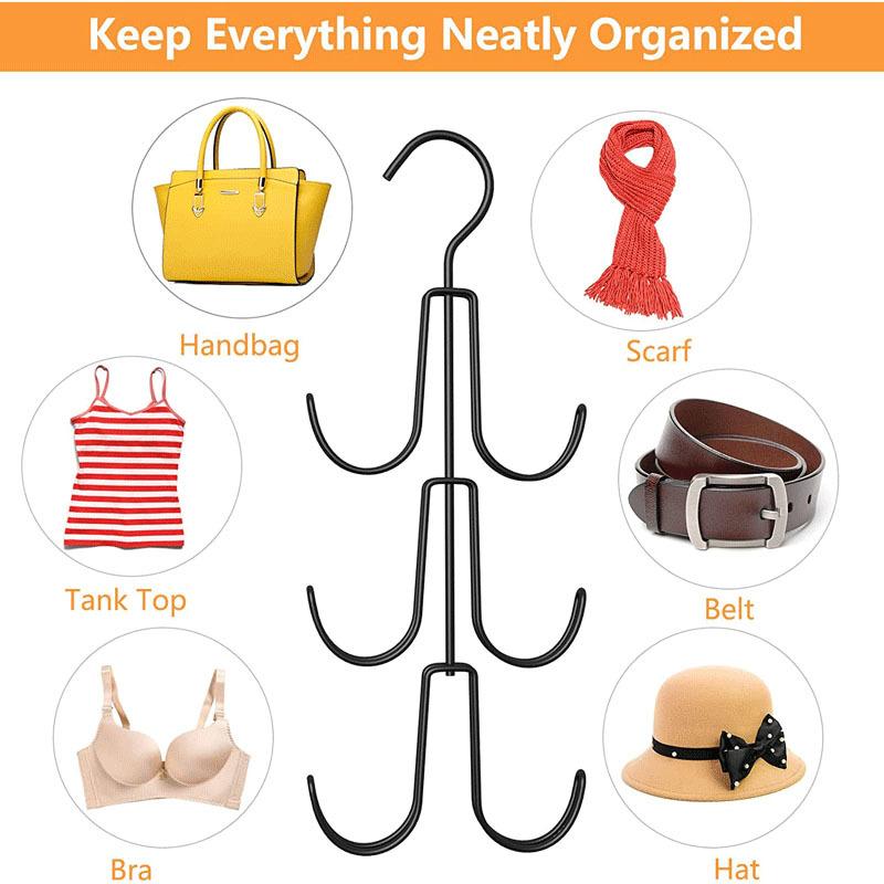 1 Stück Kleiderschrank Handtaschen Hängeorganizer Haken Metall Aufbewahrungshaken Platzsparendes Regal Garderobe Handtasche Tragetasche Halter Haken