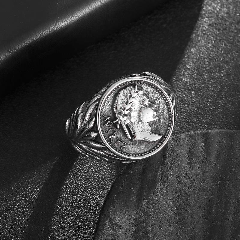 European and American Style Roman Empire Caesar The Great, Ring Retro Electroplating Coin Casting, Portrait Ring 2026