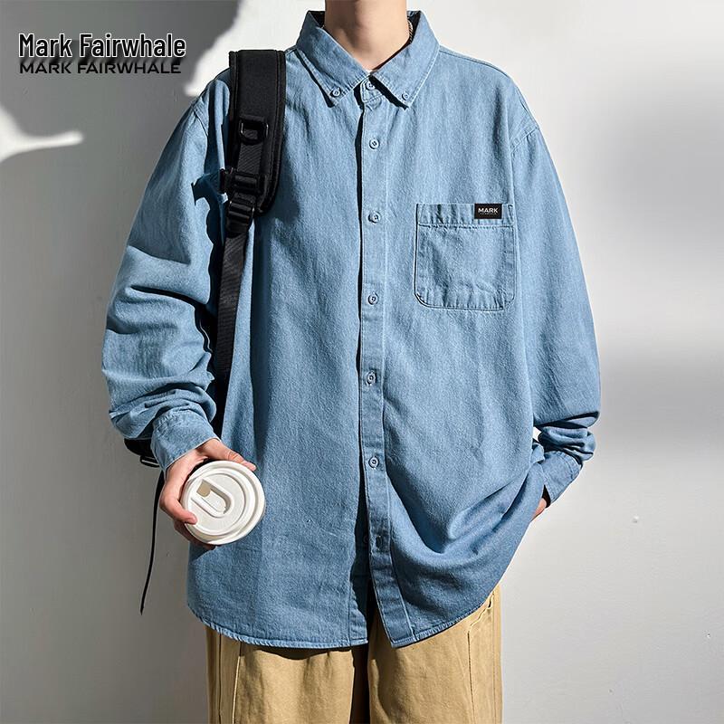 Mark Fairwhale Men's Casual Linen Blend Long Sleeve Shirt