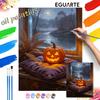 Digital Halloween Oil Painting Painting Art Coloring Painting Handmade DIY Moonlit Pumpkin Window Home Decoration Painting