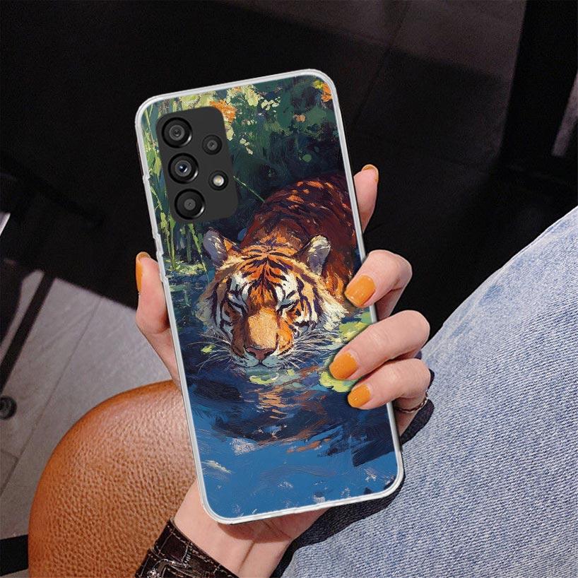 

Superior Tiger Pattern Art Phone Case For Samsung Galaxy A52 A32 A22 A12 A51 A31 A50S A30S A20S A10S Note 20 Ultra 10 Plus S10 A Samsung A72