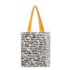 Bottom-free side full version text pattern printing super soft canvas tote bag shoulder messenger bag