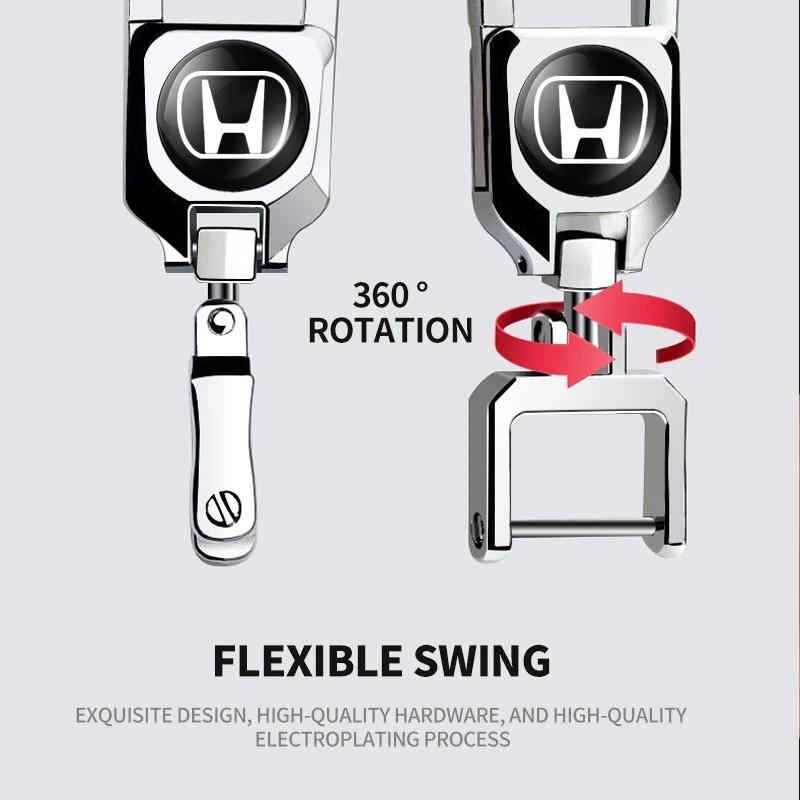 PCVHD1 Metal Car Styling Emblem Keychain Key Ring Chain Gift For Honda Civic Fit Accord City Vezel CR-V S660 Odyssey HR-V Insight