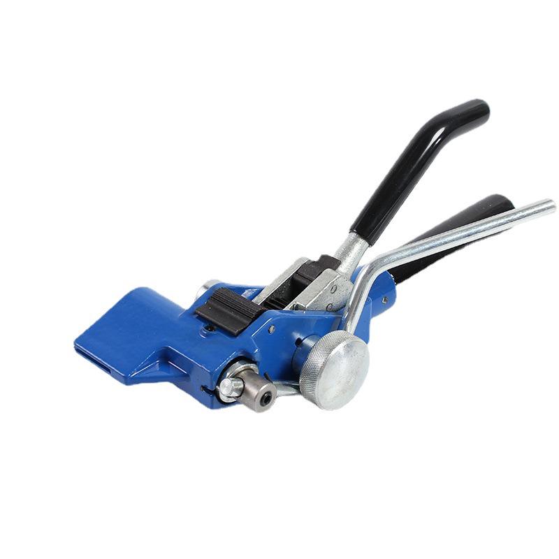 "Blaue Kabelbinderpistole aus Edelstahl mit Schraub- und Kippverschluss"