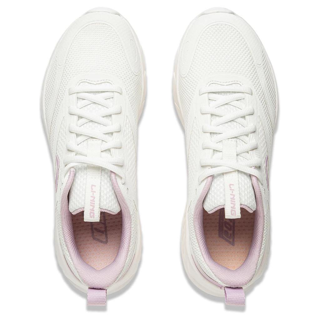 New LiNing EasyFit Fle Cushioning Abrasion Resistant Breathable Rebound Low Top Running Shoes Women's White Purple ARSU094-3