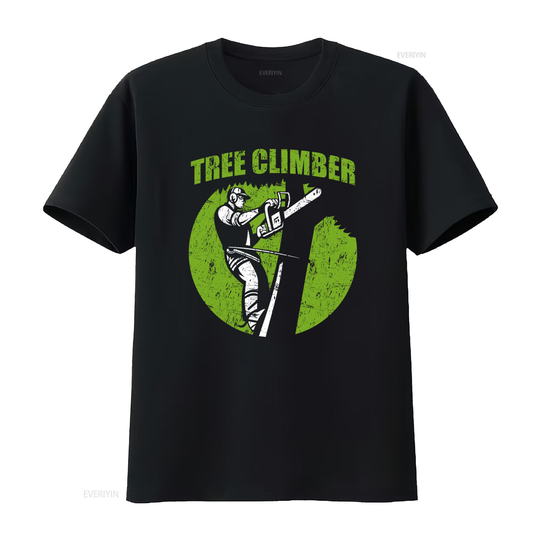 

Tree Climber Lumberjack T Shirt Stylish Print for Outdoor Enthusiasts vintage Washed Versatile designer clothes 4XL