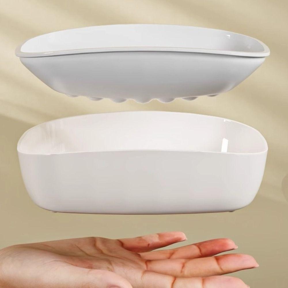 Plastic Soap Box Double-Layer Soap Storage Holder Portable Draining Soap Shelf  Home Bathroom