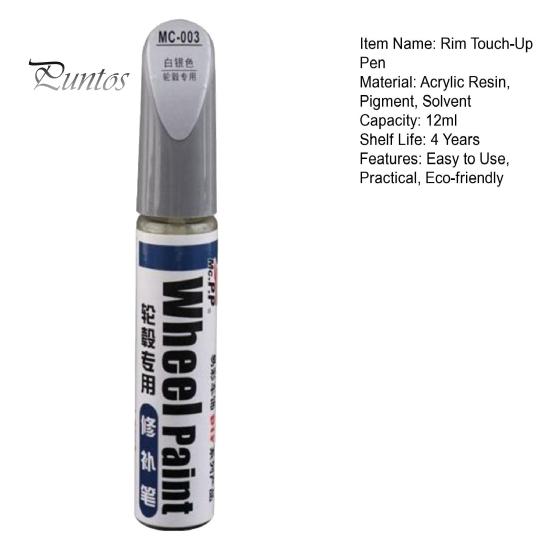 Car Rim Touch-Up Paint Wheel Touch-Up Pen Kit Super Adhesion Waterproof Compact Size Portable Car Wheel Scuff Scratch Repair Pen