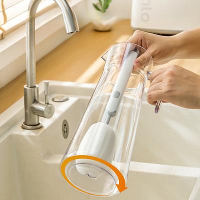 Kartáč na nádobí s dlouhou rukojetí pro domácí kuchyni Speciální čisticí houbička Odnímatelný drátěnka Čistič lahví Čistič hrnků